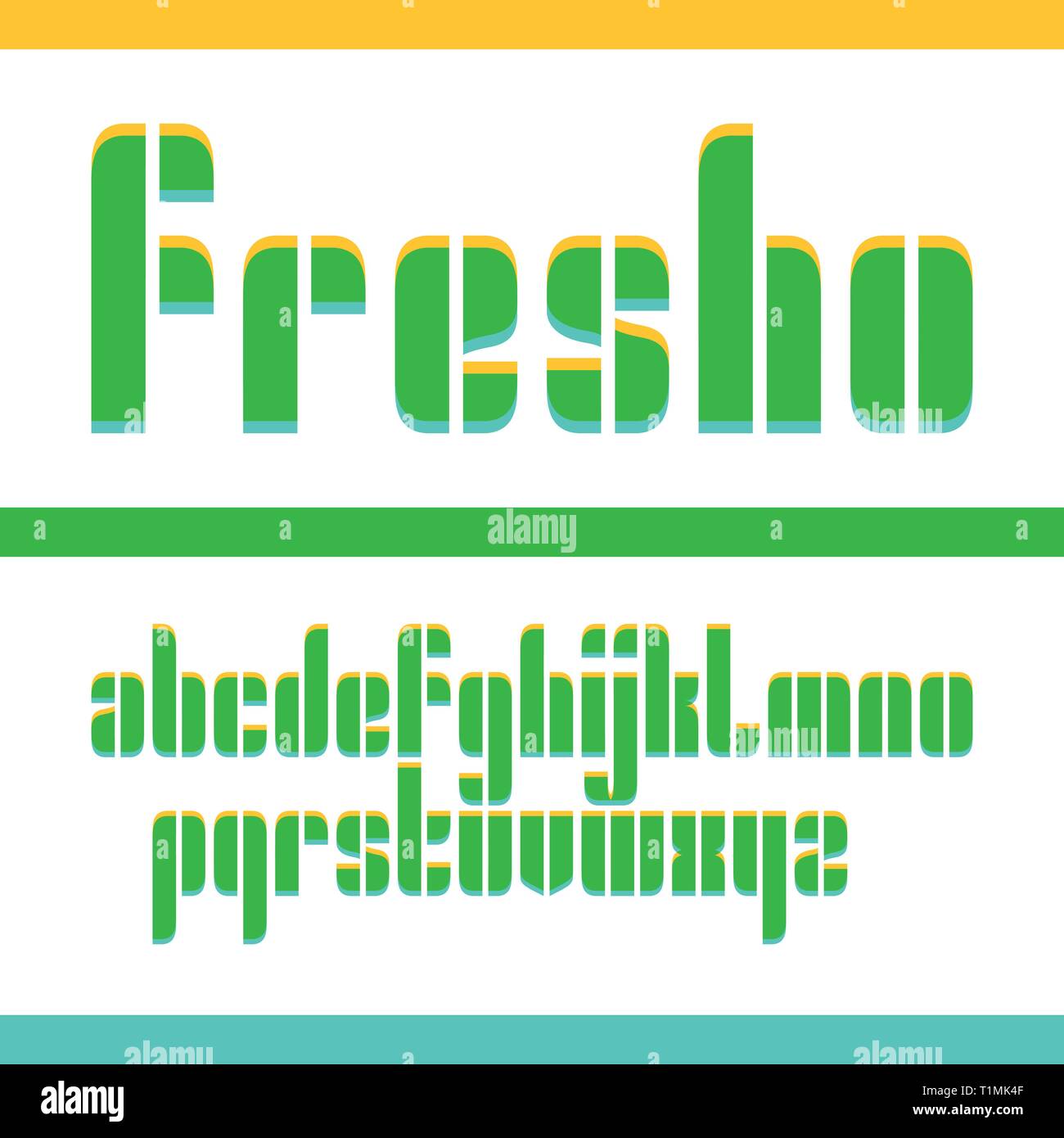 Vector condensed original fresh bold display font design, alphabet ...