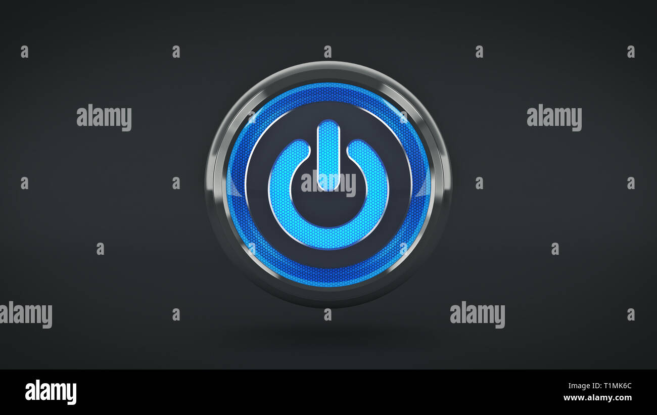 Computer Power Button. 3d rendering Stock Photo - Alamy