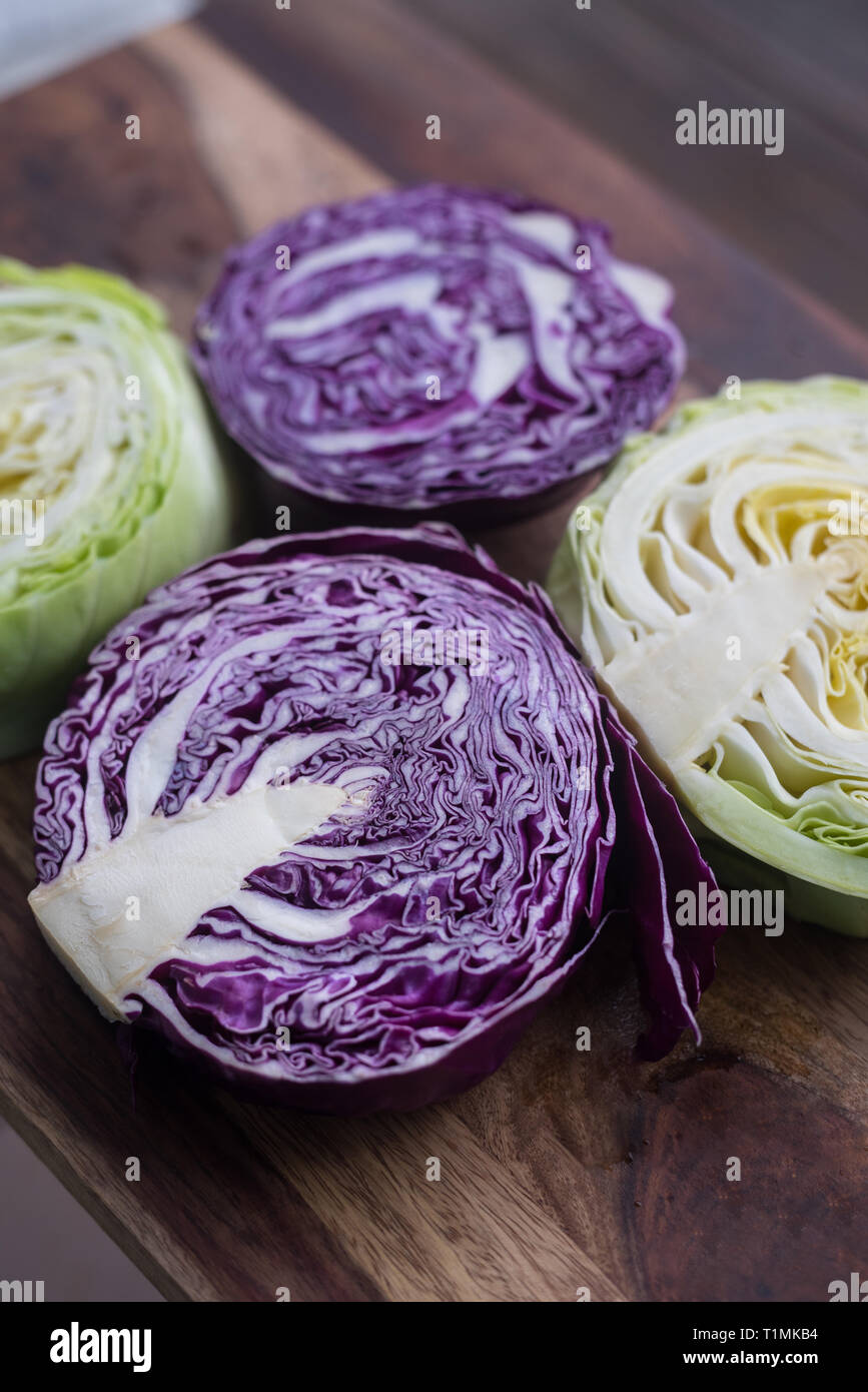 Purple and green cabbage Stock Photo Alamy