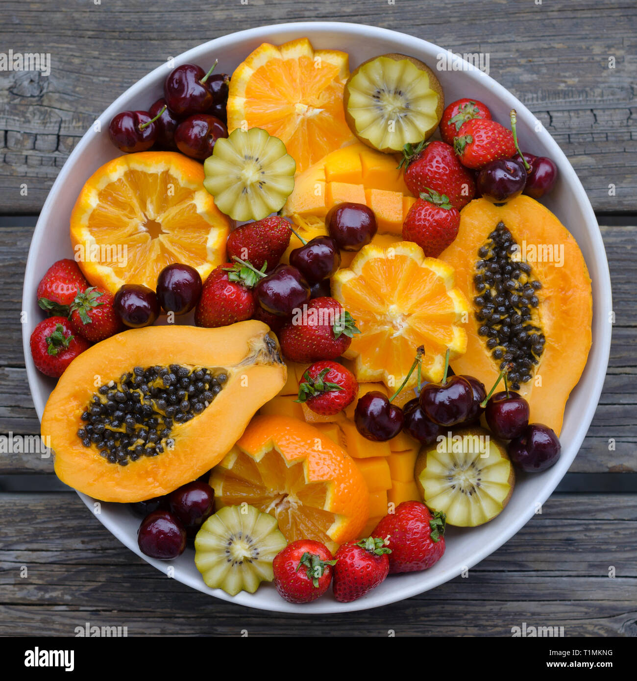 Raw fruit bowl Stock Photo Alamy
