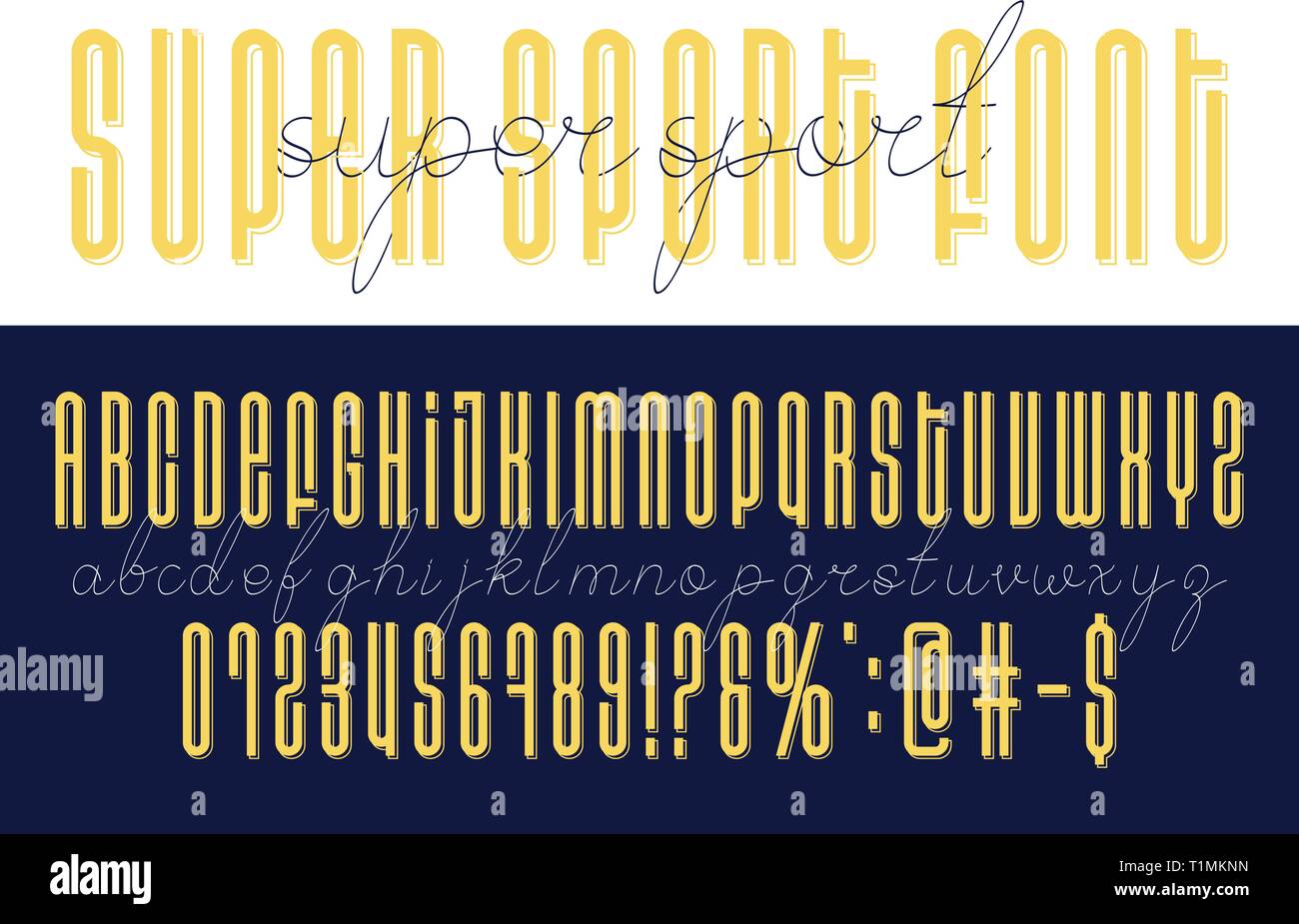 Handmade long geometric alphabet font in tow style. Hand drawn duo ...