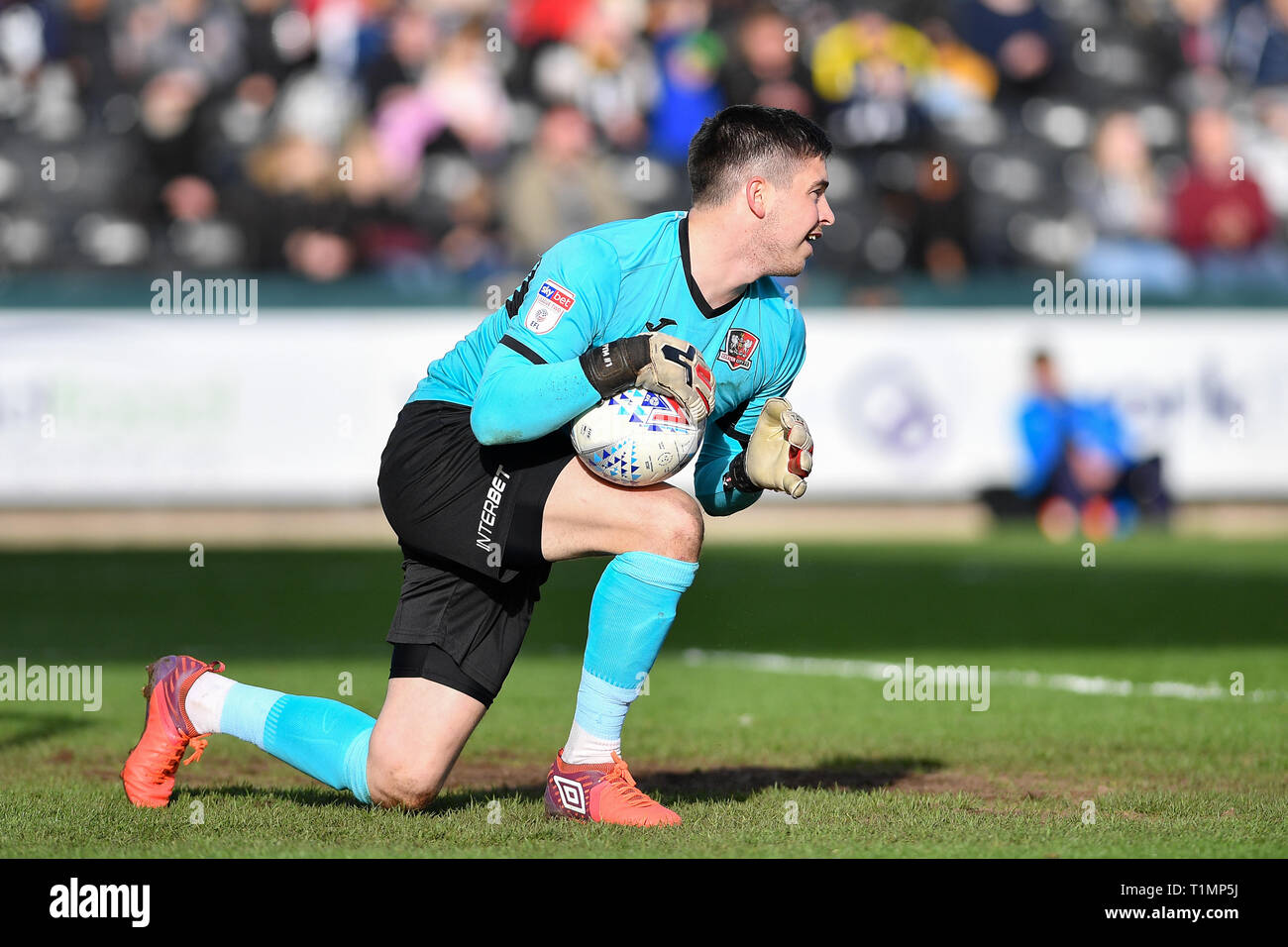 23rd March 2019 , Meadow Lane, Nottingham, England; Sky Bet League Two, Notts County vs Exeter City ; Christy Pym (1) of Exeter City   Credit Jon Hobley/News Images Stock Photo