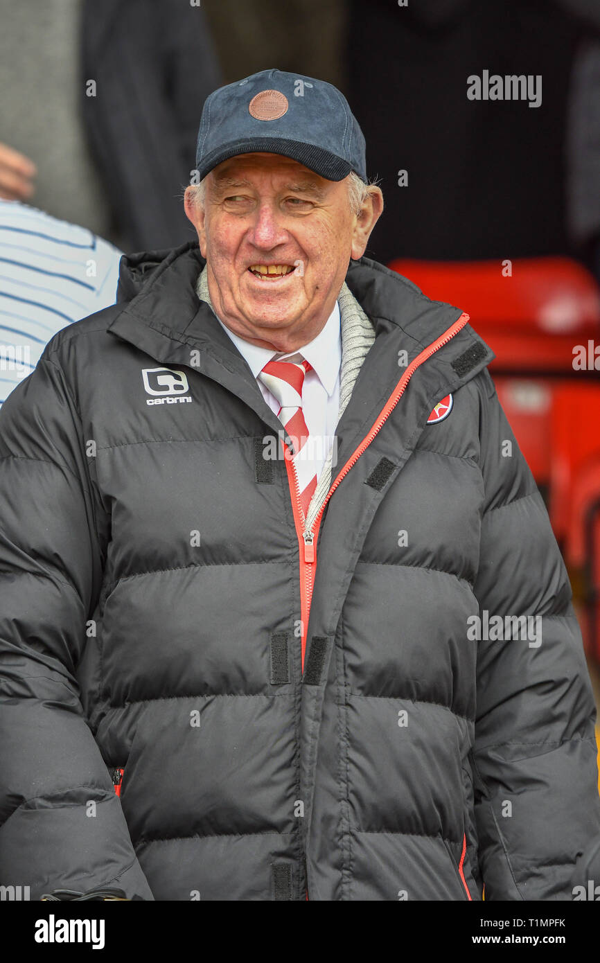 23rd March 2019, Bescot Stadium, Walsall, England; Sky Bet League One, Walsall vs Barnsley ; Walsall supporter   Credit: Gareth Dalley/News Images  English Football League images are subject to DataCo Licence Stock Photo