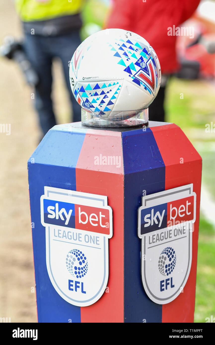 23rd March 2019, Bescot Stadium, Walsall, England; Sky Bet League One, Walsall vs Barnsley ; Match Ball   Credit: Gareth Dalley/News Images  English Football League images are subject to DataCo Licence Stock Photo