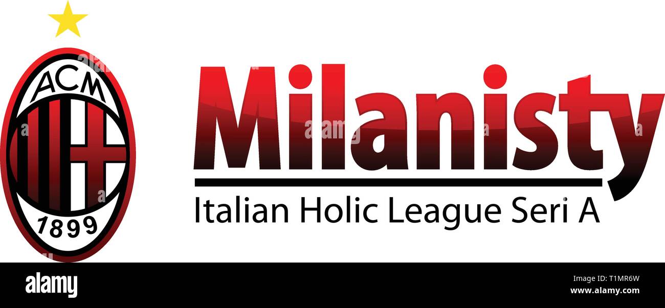 milanisty fans club soccer italian league champions Stock Vector
