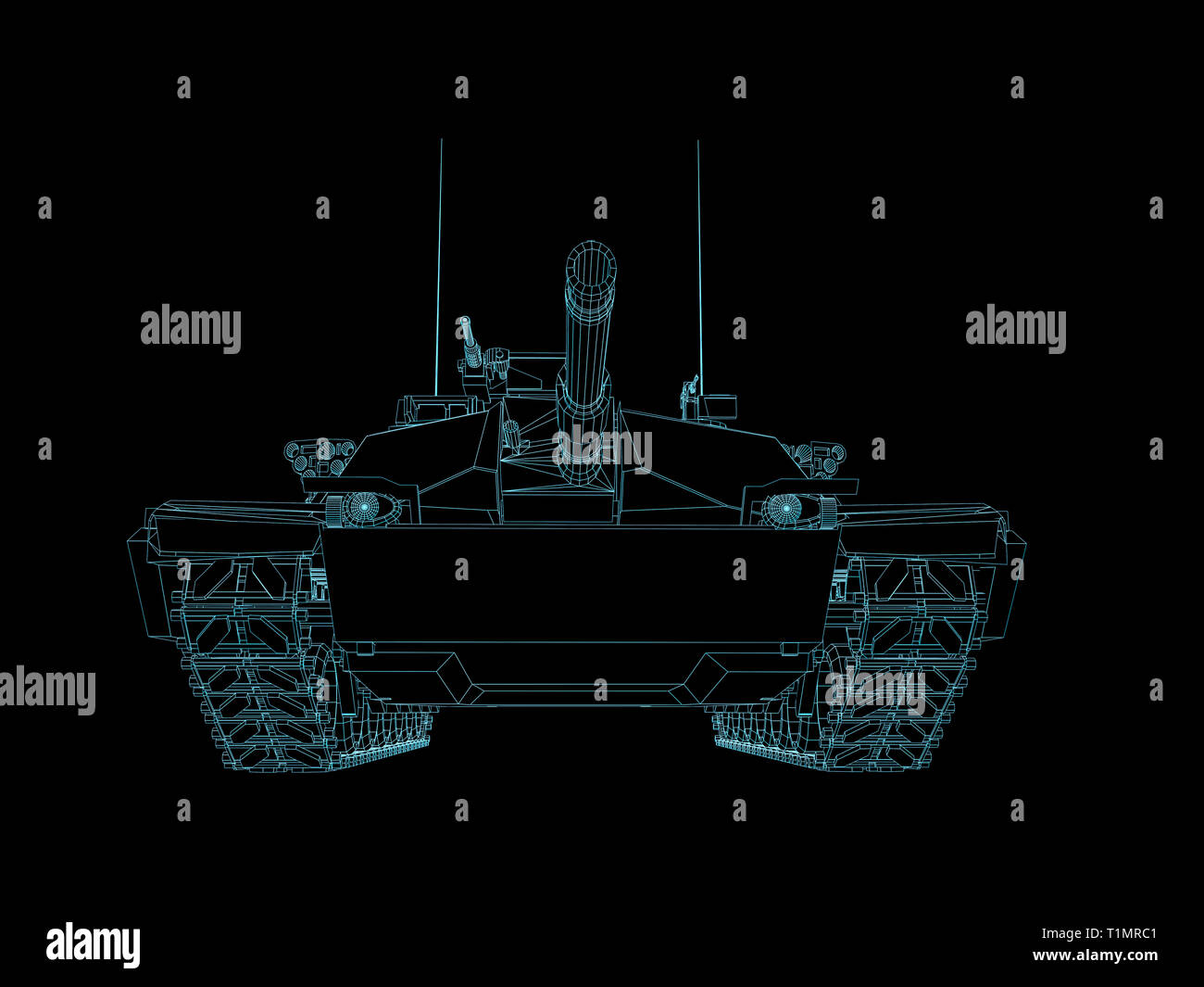 future war army tank in futuristic video game wire frame style Stock ...
