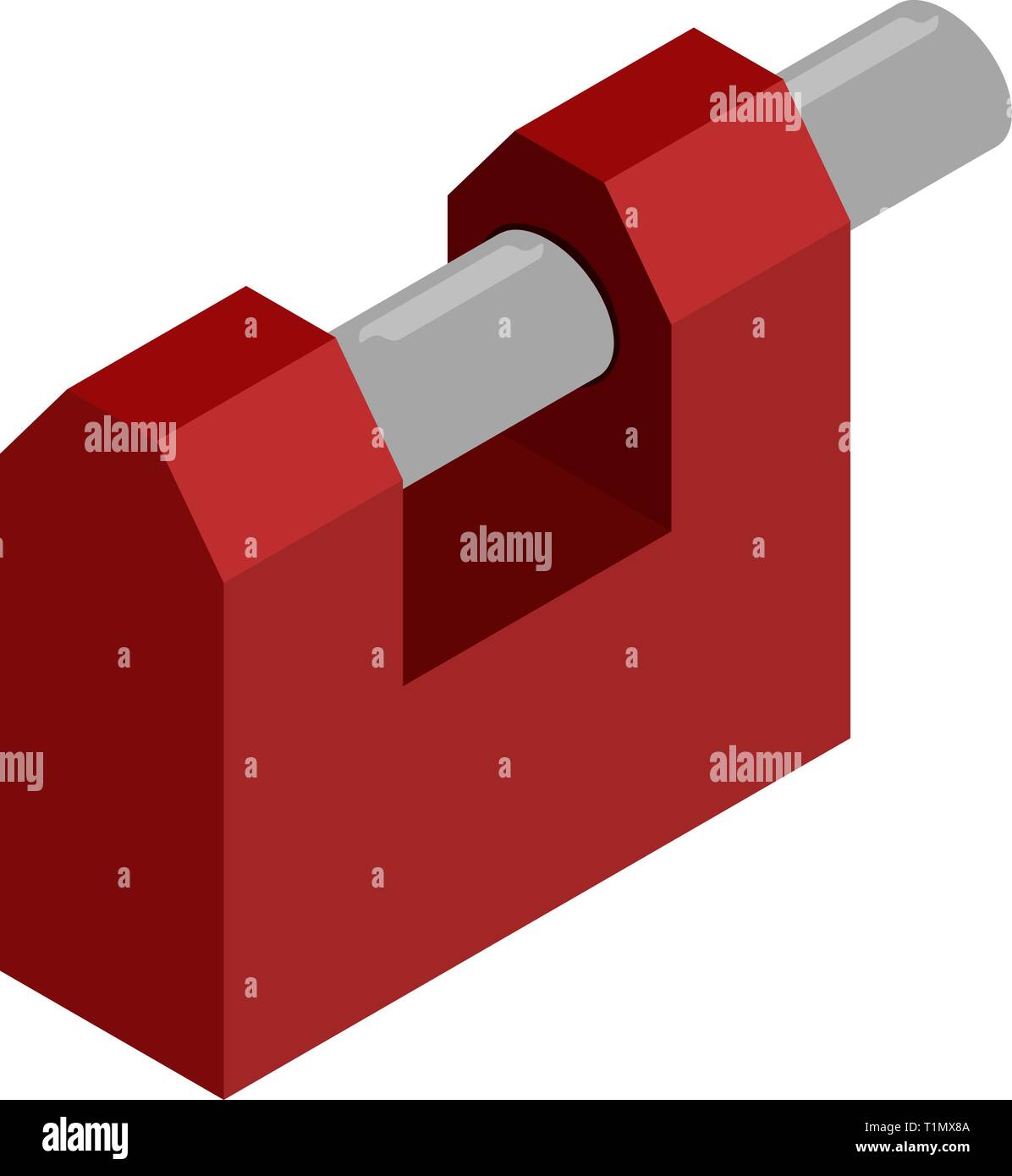 Heavy duty or industrial grade red padlock isometric vector Stock ...