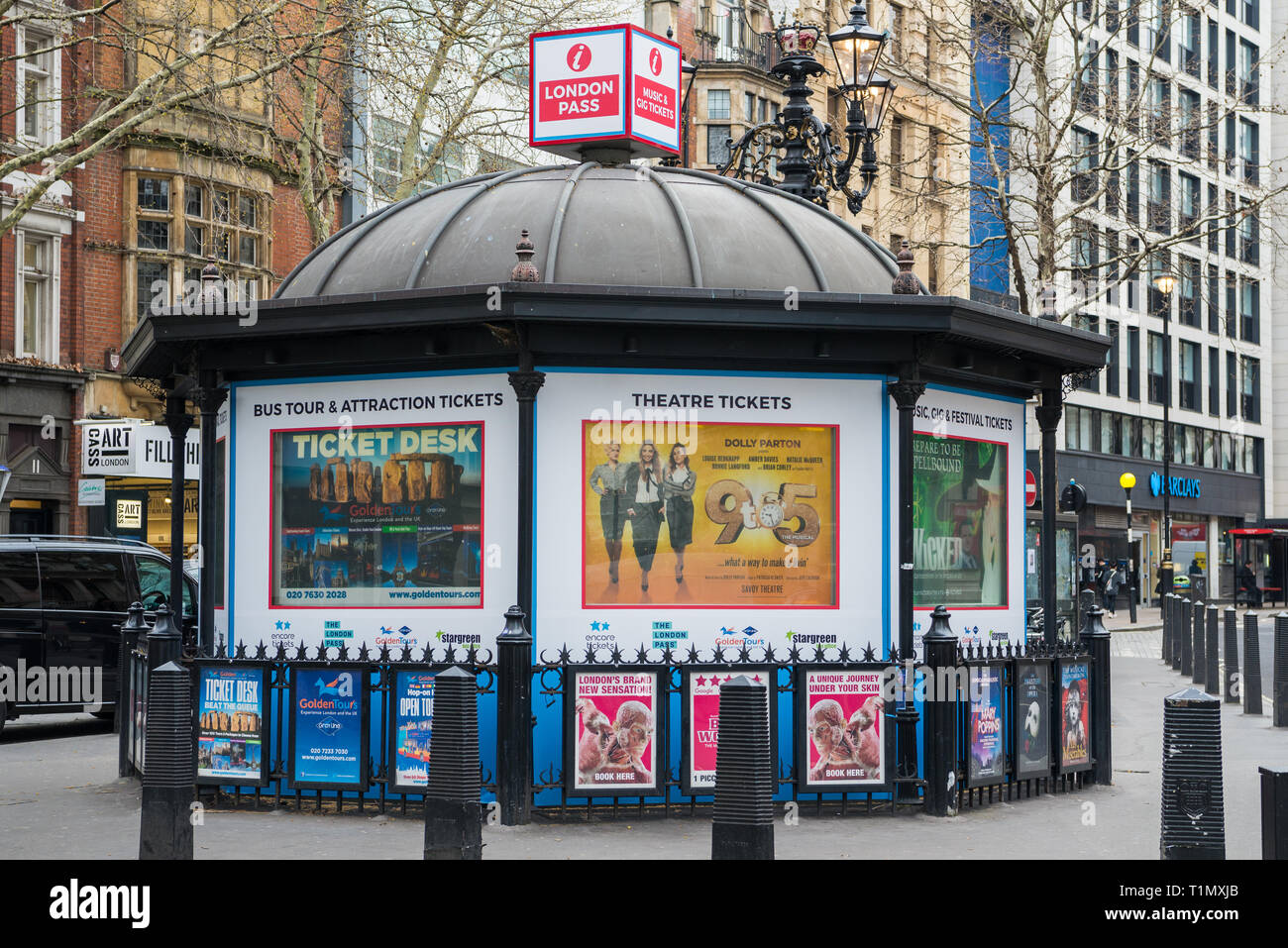 The London Pass theatre and tourist attraction ticket kiosk in Charing