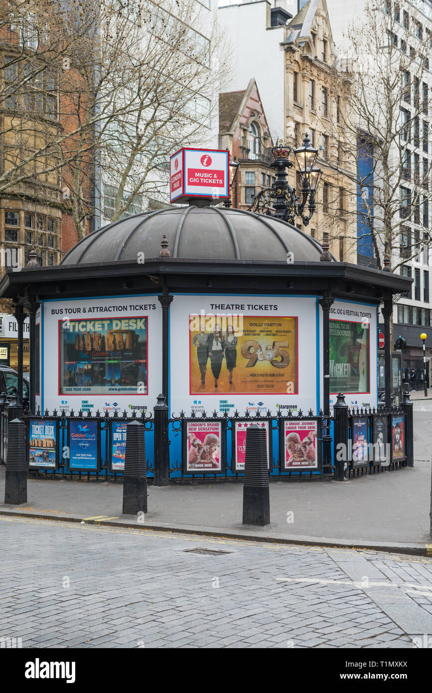 The London Pass theatre and tourist attraction ticket kiosk in Charing