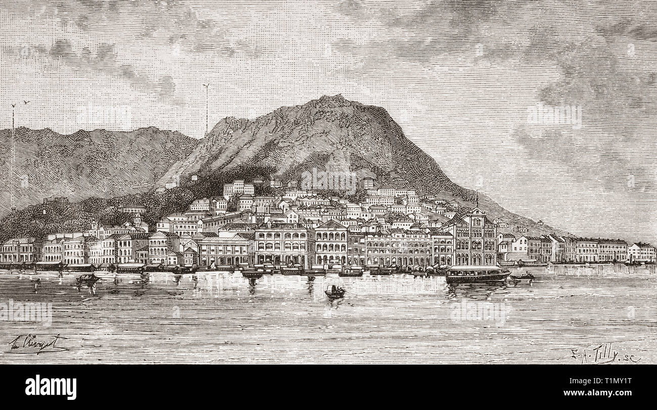 A view of Hong Kong in the 19th century showing the two new stations