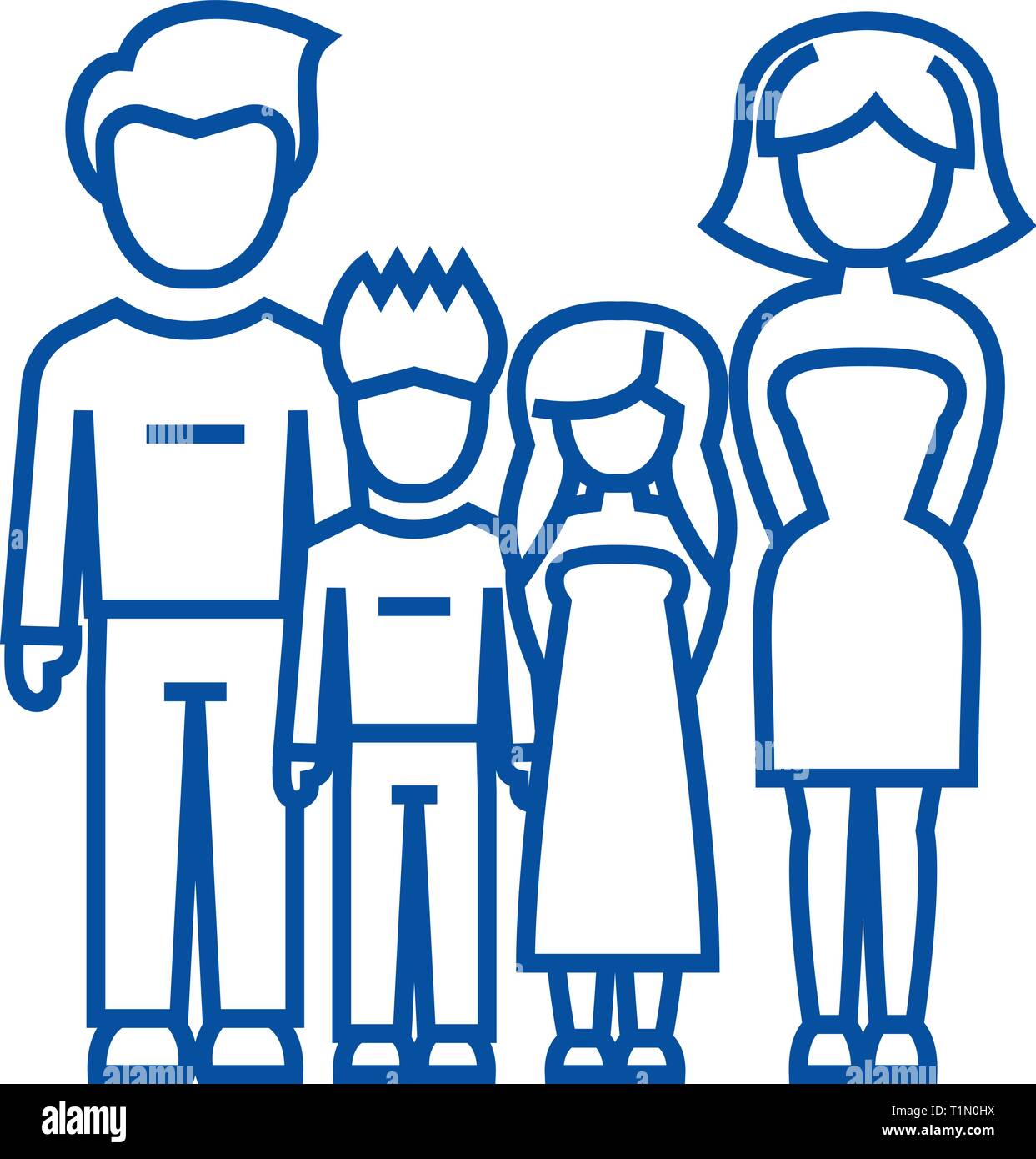 Dad daughter family outline vector hi-res stock photography and images ...