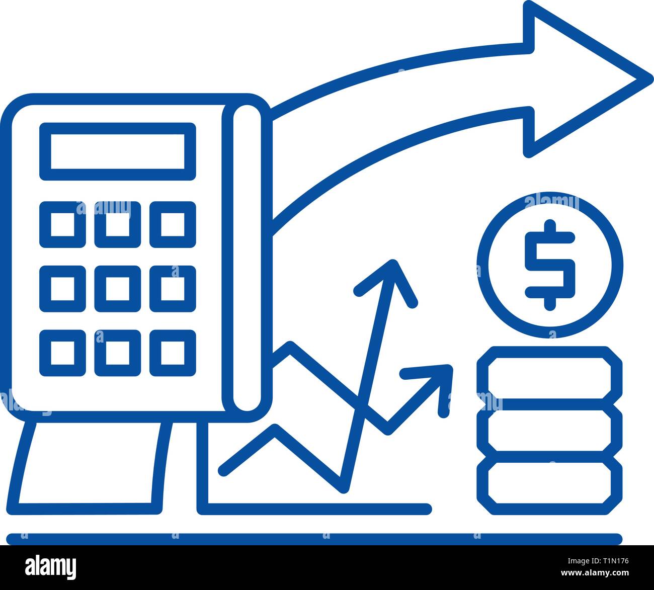 Financial planning line icon concept. Financial planning flat vector