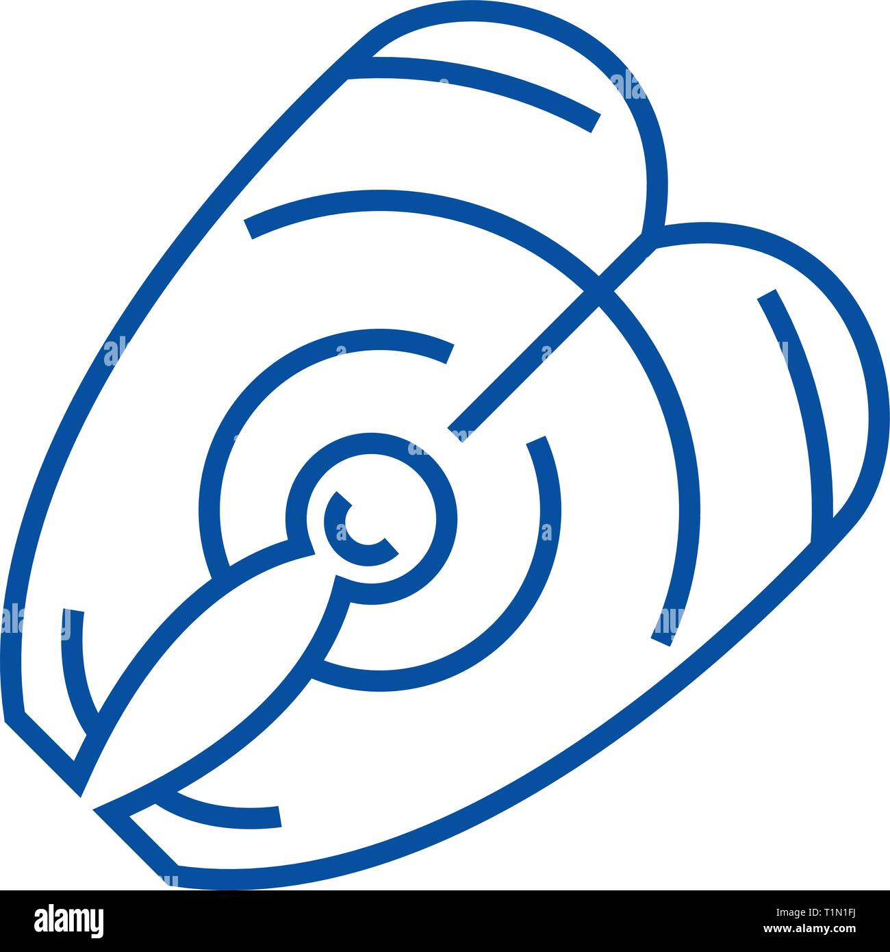 Fish steak line icon concept. Fish steak flat vector symbol, sign ...