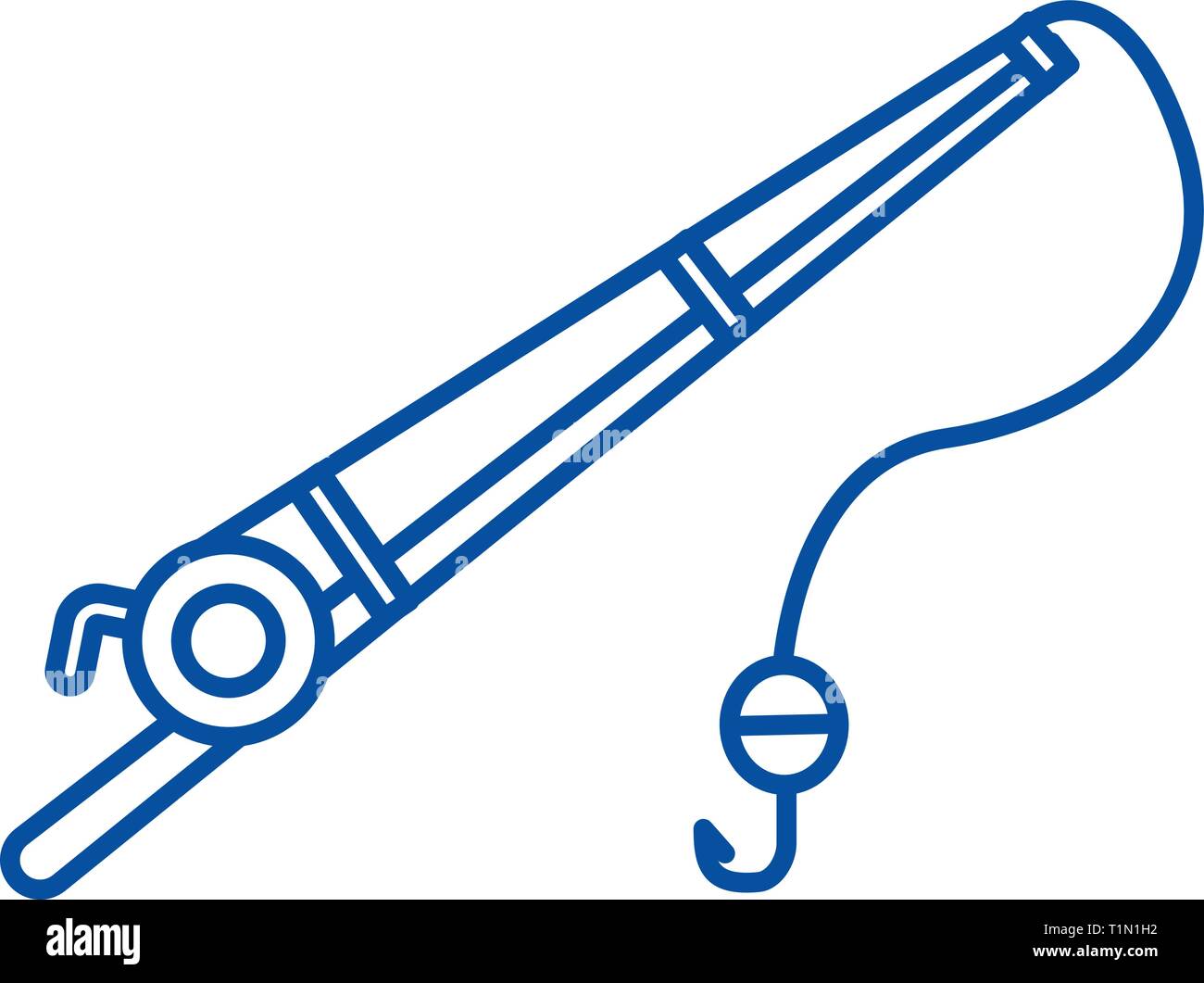 Fishing rod line icon concept. Fishing rod flat vector symbol, sign,  outline illustration Stock Vector Image & Art - Alamy