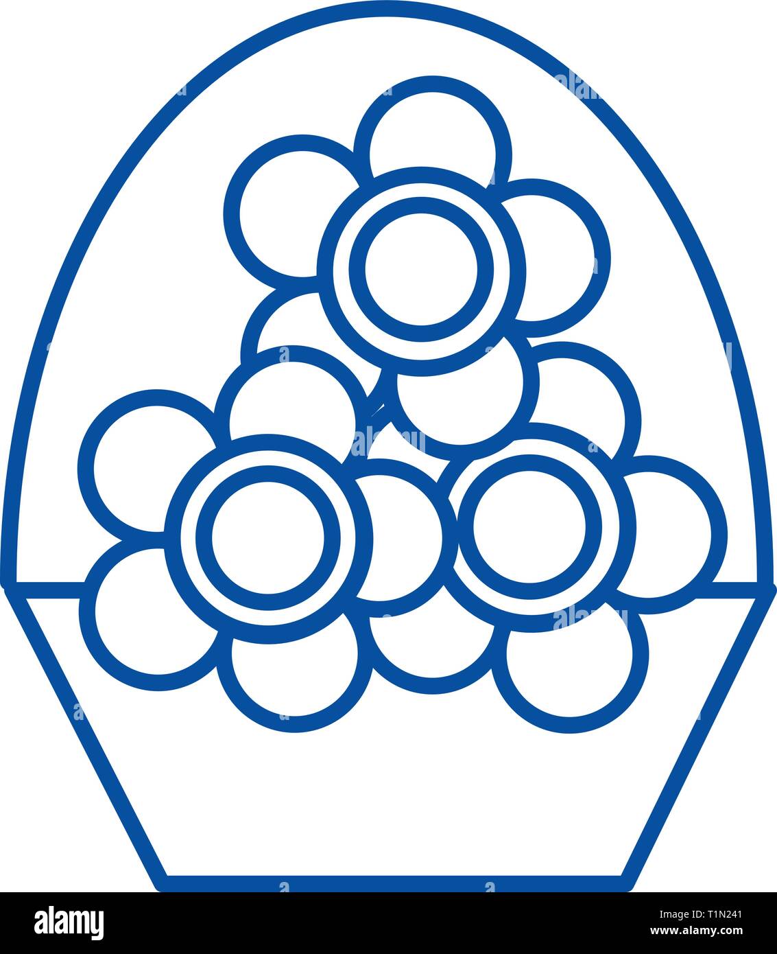 Flowers vase line icon concept. Flowers vase flat vector symbol, sign ...
