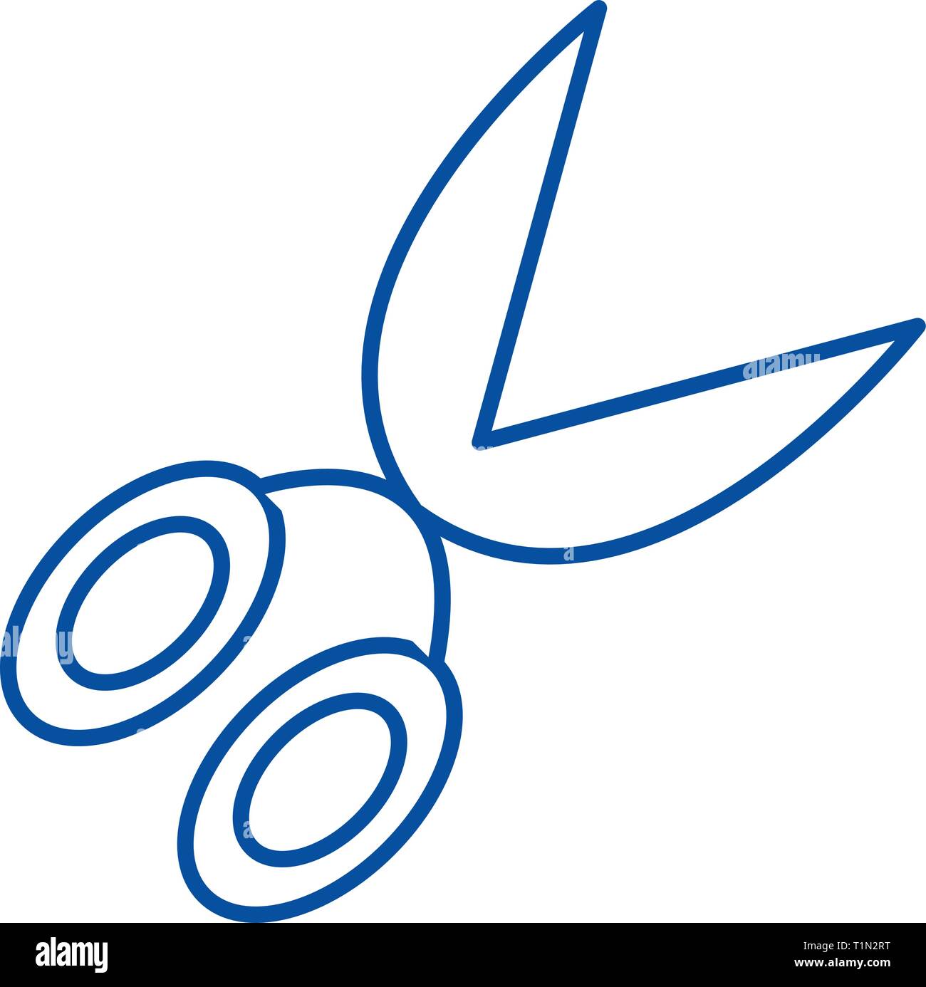 Garden scissors  line icon concept. Garden scissors  flat  vector symbol, sign, outline illustration. Stock Vector