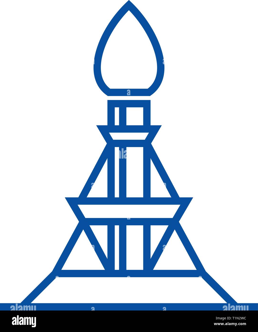 Gas rig line icon concept. Gas rig flat vector symbol, sign, outline ...