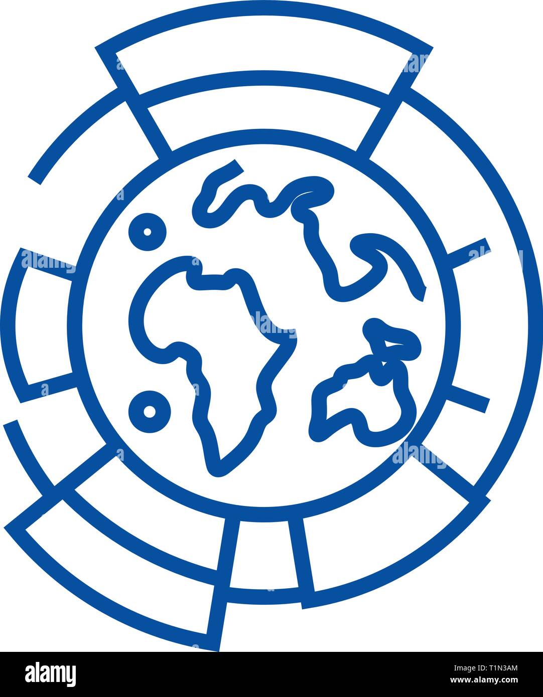 Global diagrams line icon concept. Global diagrams flat vector symbol ...