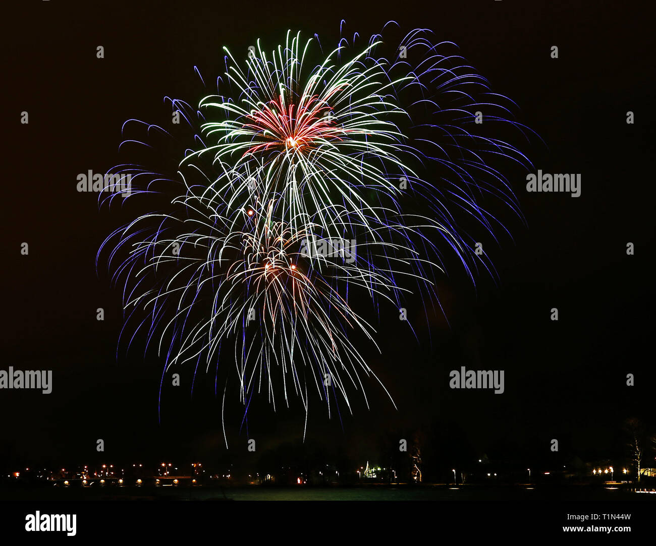 Fireworks on New Year's Eve Stock Photo - Alamy