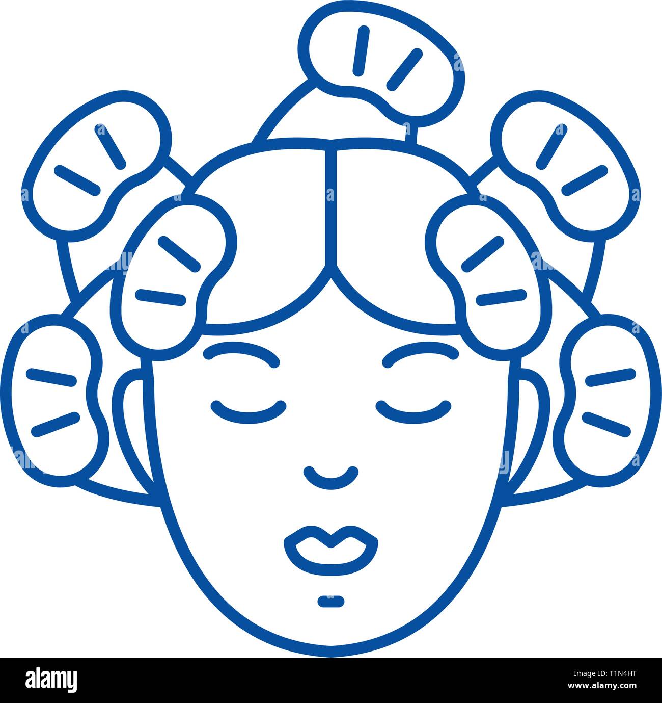 Hairdressers services line icon concept. Hairdressers services flat