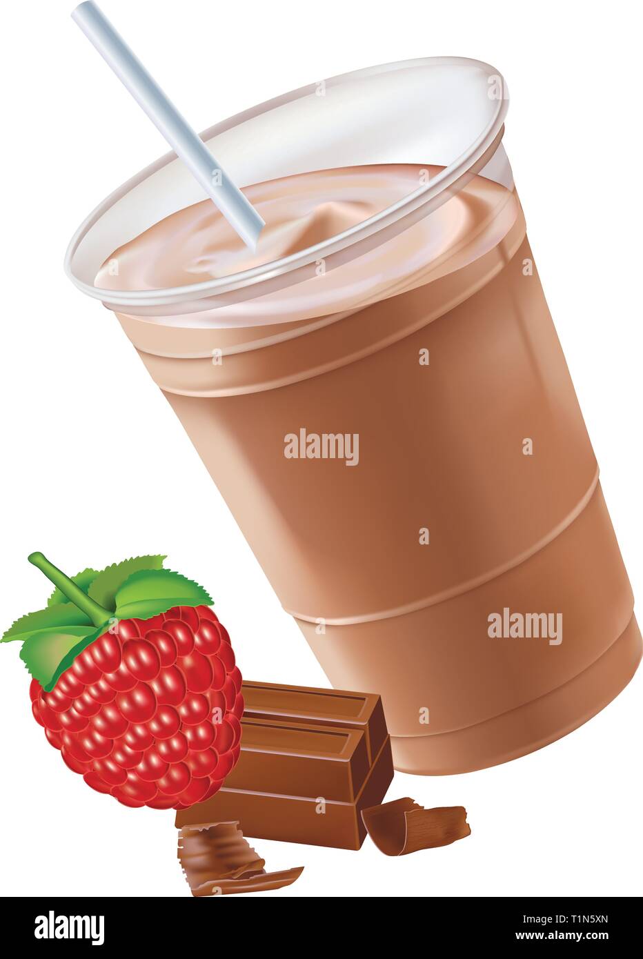 Raspberry & chocolate milkshake,vector Stock Vector Image & Art - Alamy