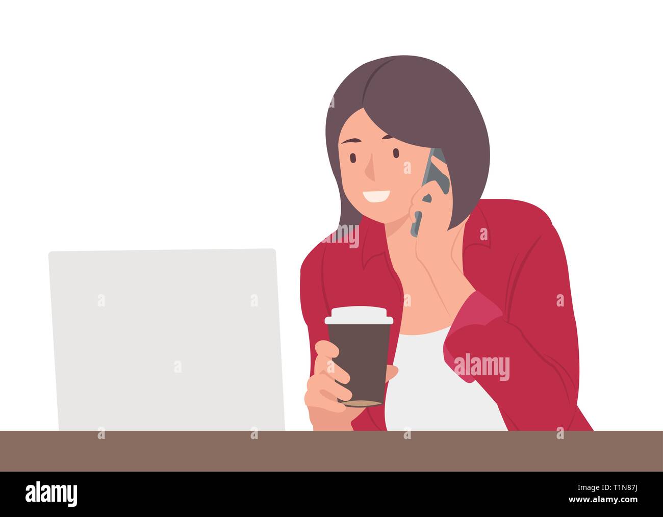 Cartoon People Character Design Young Woman Working On Laptop And Talking On Mobile Phone Ideal For Both Print And Web Design Stock Vector Image Art Alamy In this lesson, you can learn how to deal with common situations and problems when you're talking on the phone in english. https www alamy com cartoon people character design young woman working on laptop and talking on mobile phone ideal for both print and web design image242027286 html