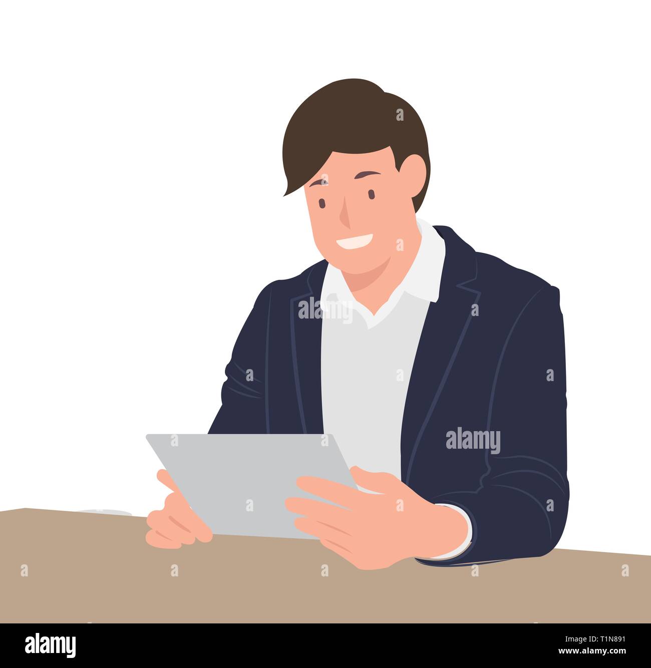 Cartoon People Character Design Handsome Young Businessman