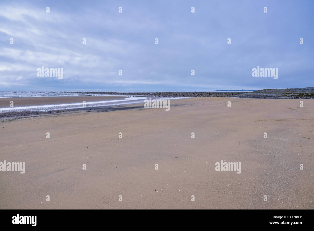 Irvine Harbour Beach Park North Ayrshire Scotland on a bright but cold