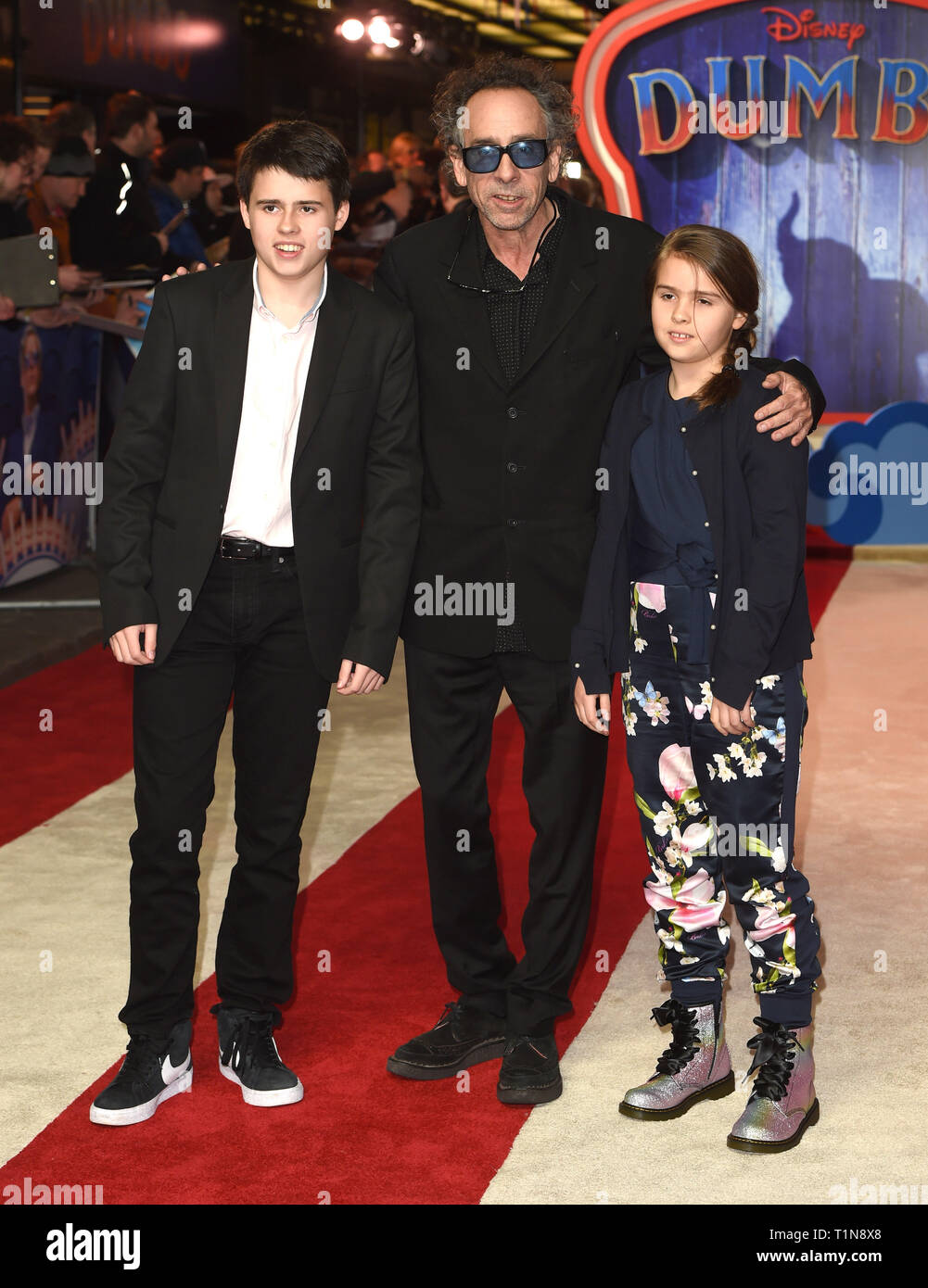 Photo Must Be Credited ©Alpha Press 079965 21/03/2019 Tim Burton and  Children Dumbo European Premiere At Curzon Mayfair London Stock Photo -  Alamy