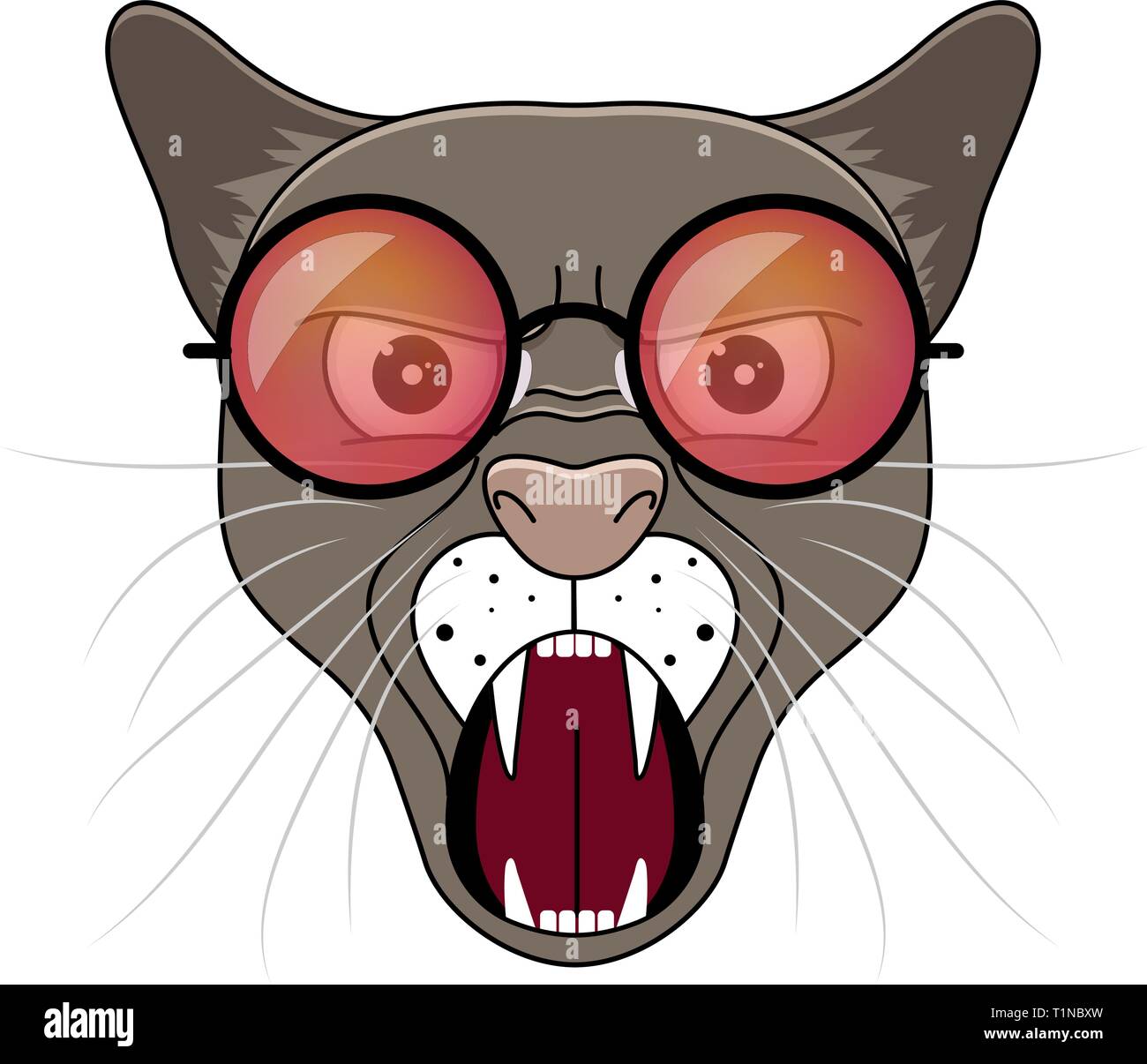 Head of puma in hipster sunglasses . Animal cartoon vector illustrtation  Stock Vector Image & Art - Alamy