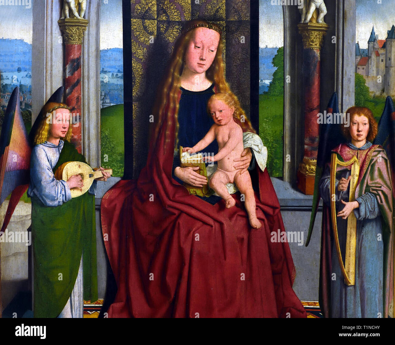 Triptych of the Sedano family by Gerard DAVID 1450 - 1523 Belgian Belgium Dutch Netherlands (middle panel) Stock Photo