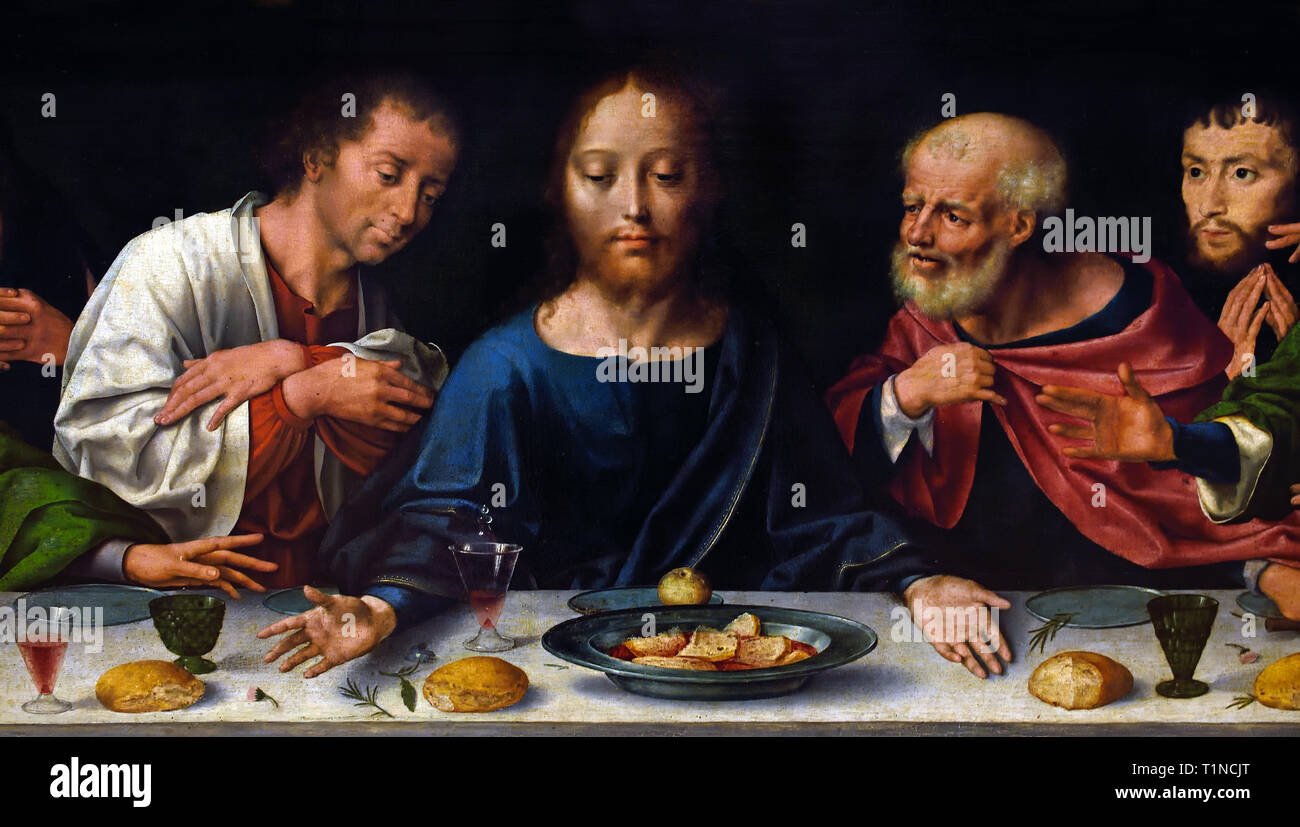 The Lamentation of Christ 1525, Joos van Cleve, (1485-1540/1541) , Flemish, Belgian, Belgium, ( Bottom painting detail ) Stock Photo