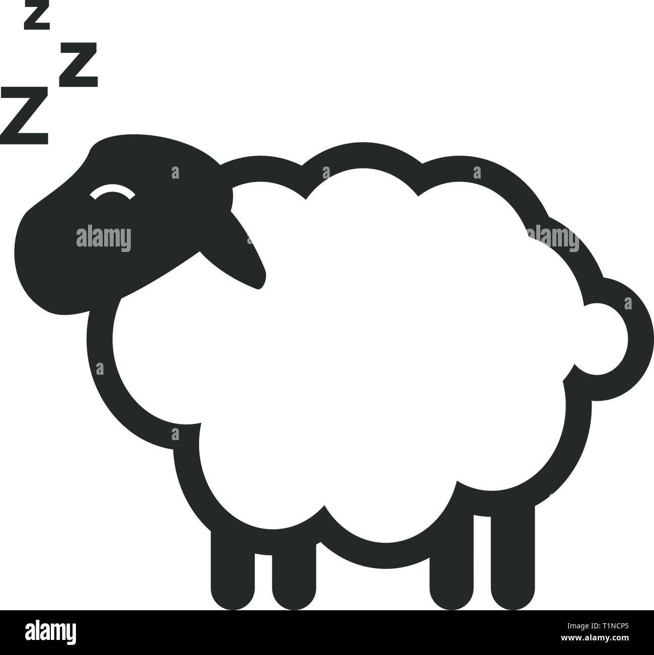 Sheep sleep graphic design template vector illustration Stock Vector