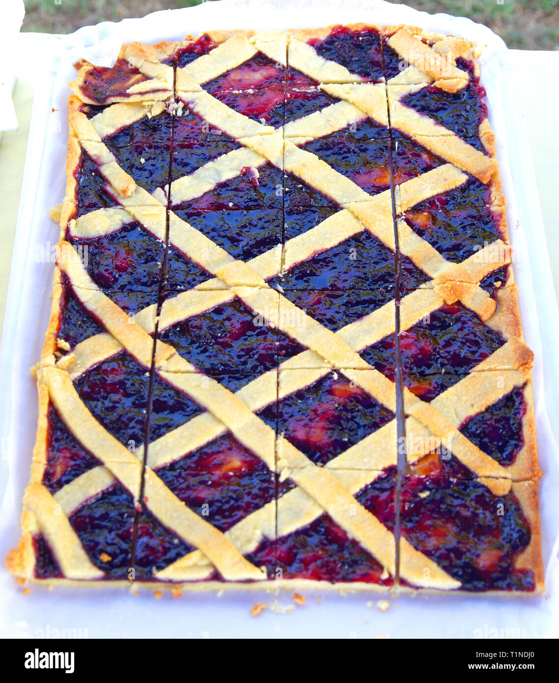 traditional country dessert excellent blackberry, blueberry and