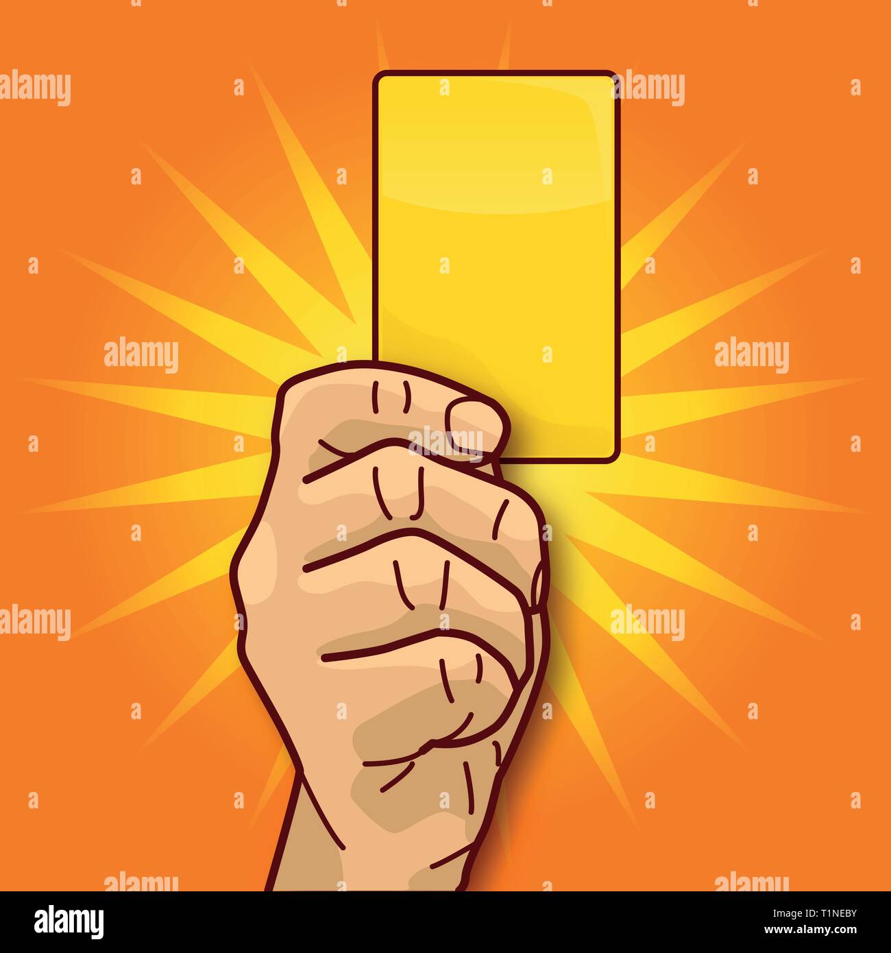 Hand at the sports showing the yellow card Stock Vector Image & Art Alamy