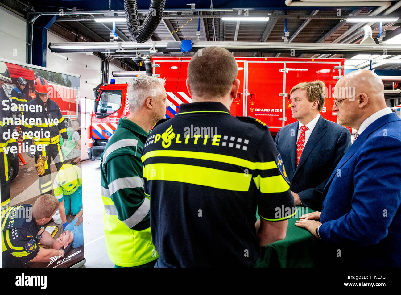 King Willem-Alexander visit the safety region Midden-West Brabant with Justice minister Ferdinand Grapperhaus in Tilburg, The Netherlands, 26 March 20 Stock Photo