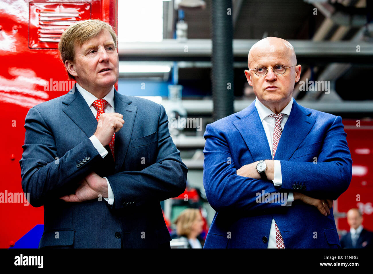 King Willem-Alexander visit the safety region Midden-West Brabant with Justice minister Ferdinand Grapperhaus in Tilburg, The Netherlands, 26 March 20 Stock Photo