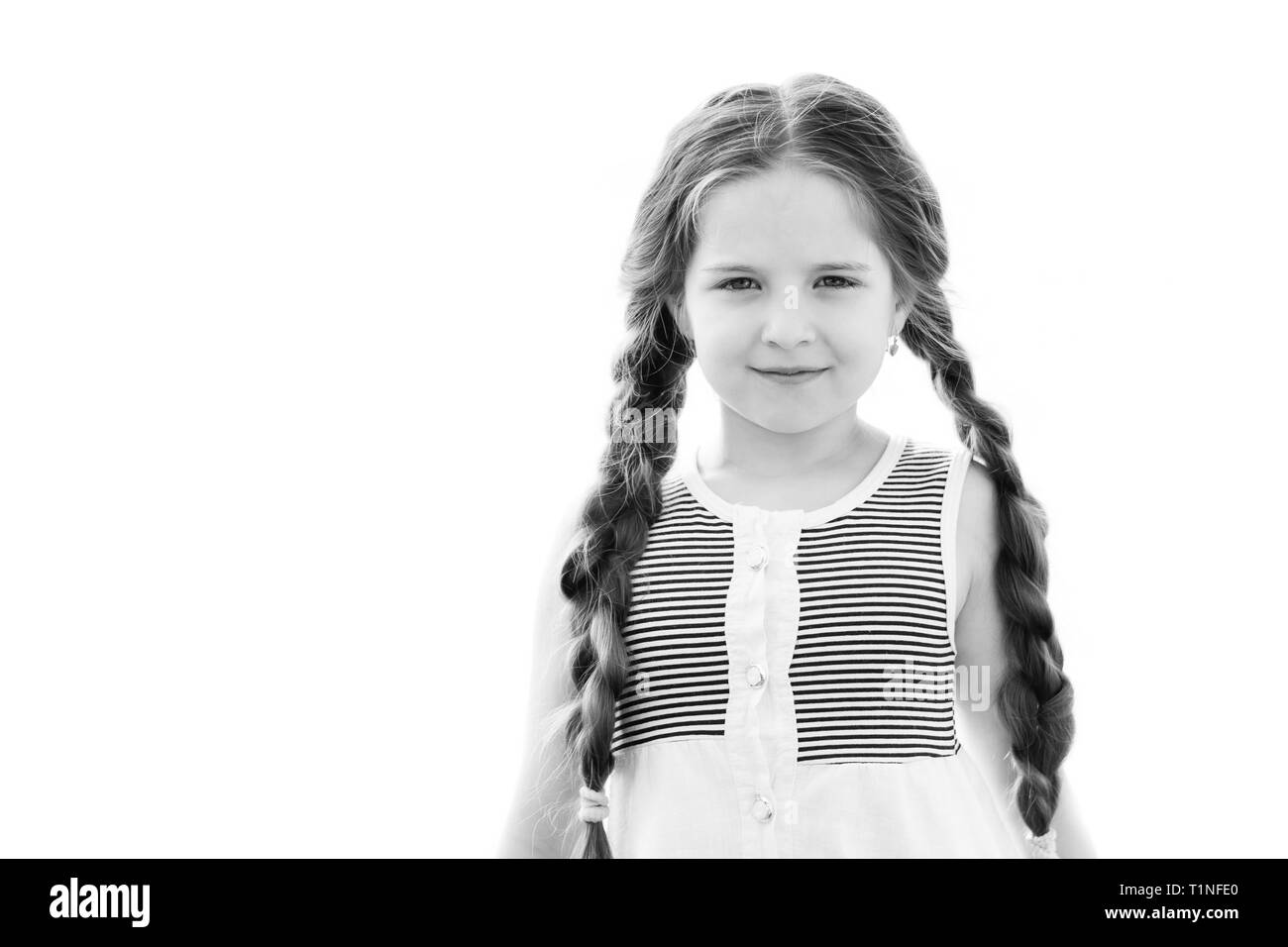 Child black hair smiling Black and White Stock Photos & Images - Alamy