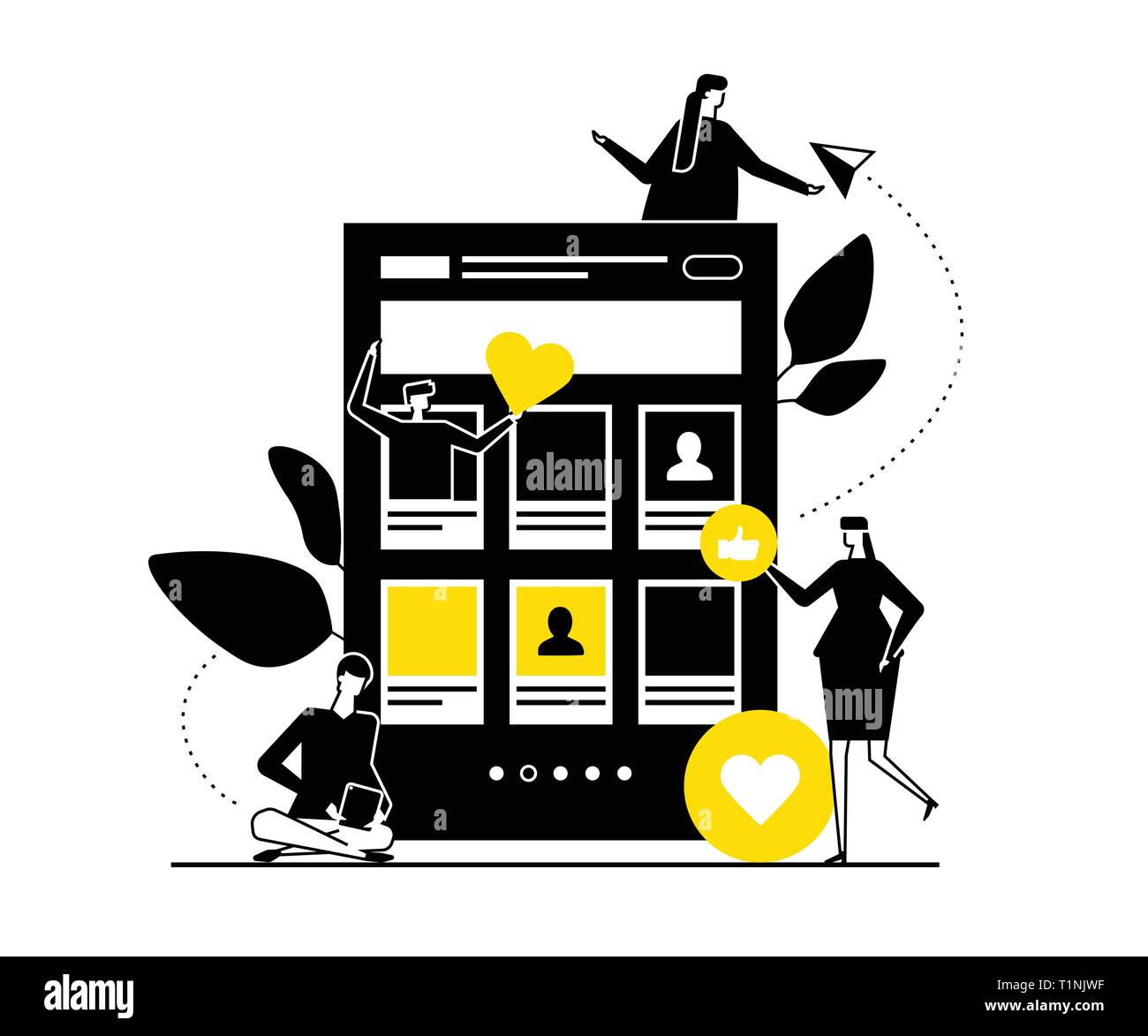 Dating app - flat design style vector illustration Stock Vector