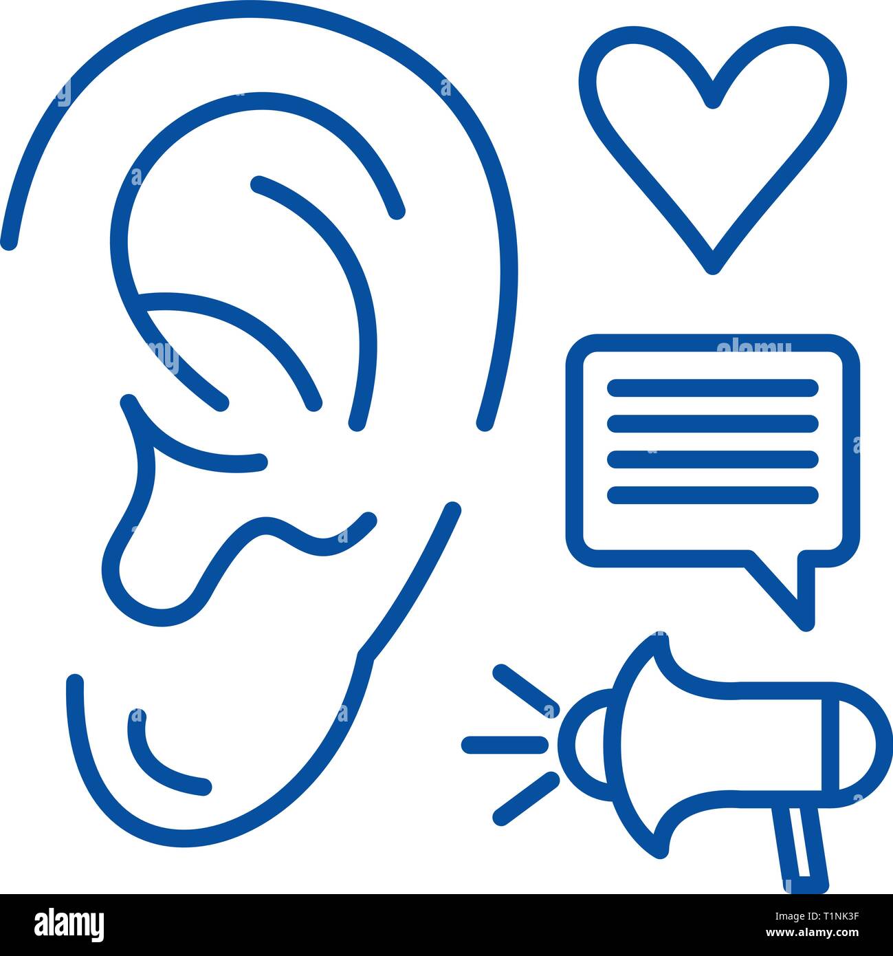 Marketing communications line icon concept. Marketing communications