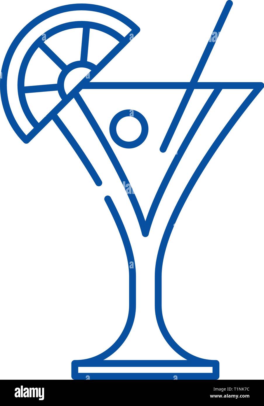 Martini line icon concept. Martini flat vector symbol, sign, outline