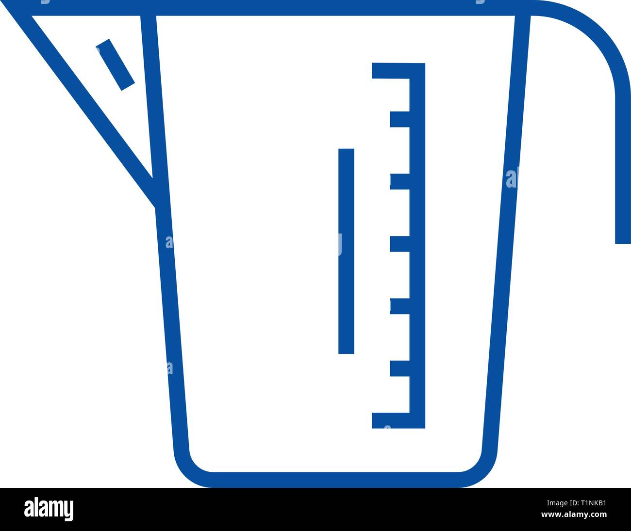 Measuring cup line icon concept. Measuring cup flat vector symbol, sign