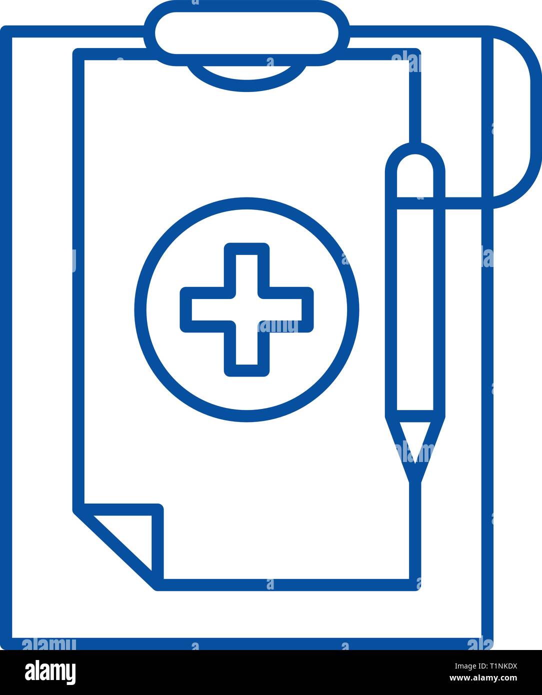 Medical diagnosis line icon concept. Medical diagnosis flat vector