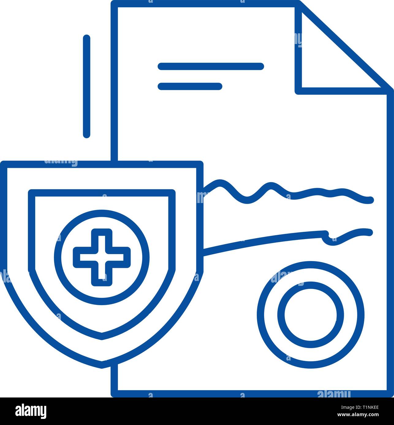 Medical report line icon concept. Medical report flat vector symbol
