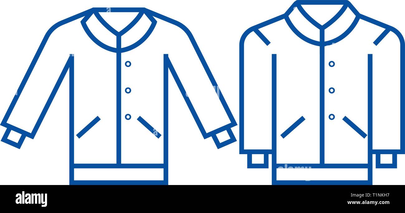 Men pullover line icon concept. Men pullover flat vector symbol, sign ...
