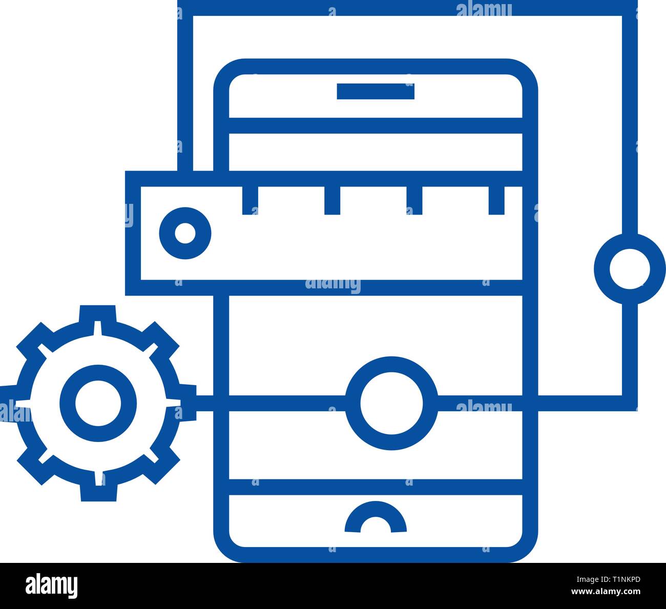 Mobile Application Development Line Icon Concept Mobile Application