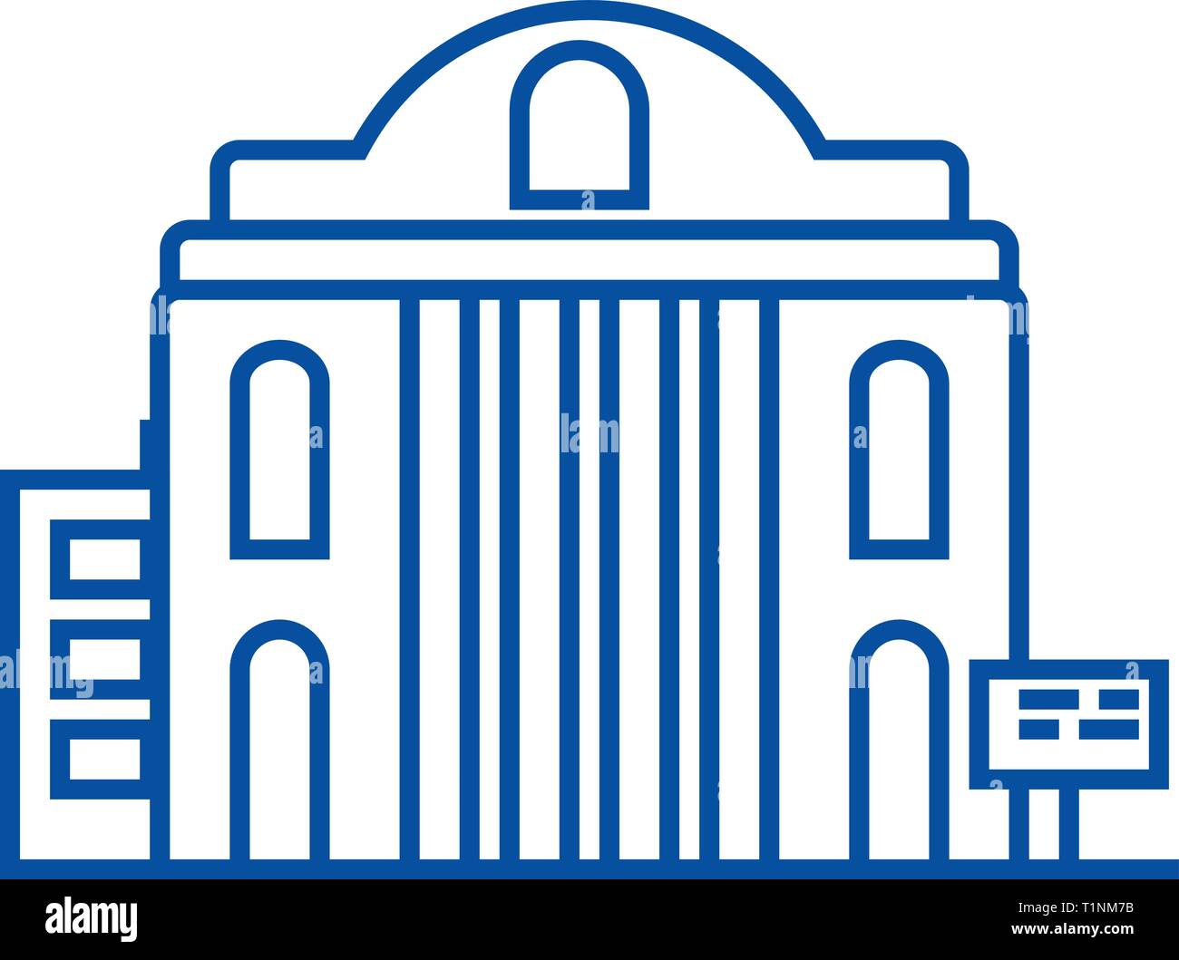 Museum line icon concept. Museum flat vector symbol, sign, outline ...