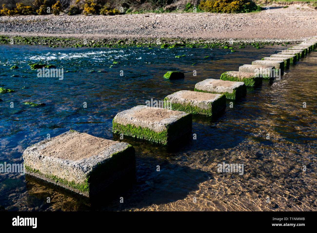 Three Cliffs Bay stepping stones The stepping stones that allow access