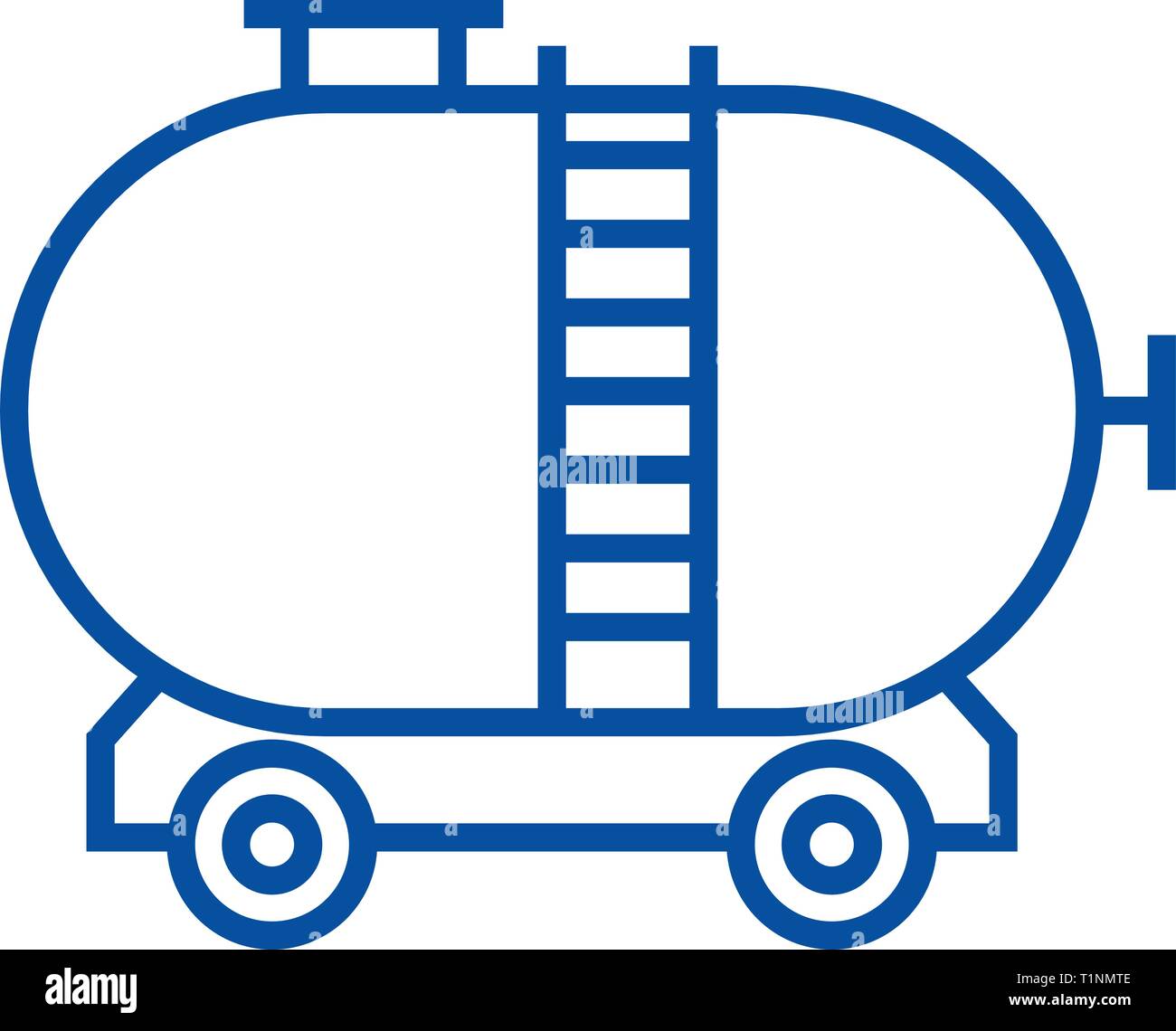 Oil tank line icon concept. Oil tank flat  vector symbol, sign, outline illustration. Stock Vector