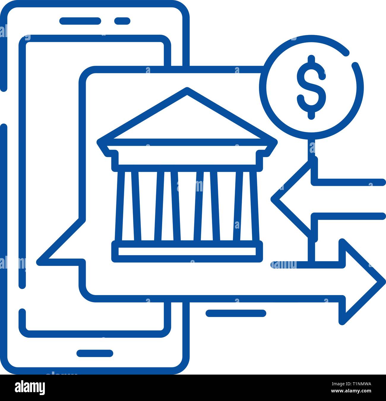 Online Banking Line Icon Concept Online Banking Flat Vector Symbol Sign Outline Illustration Stock Vector Image Art Alamy